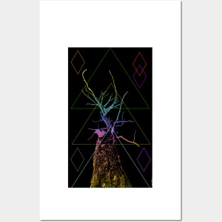 Geometric Rainbow Tree Posters and Art